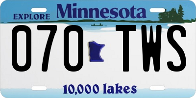 MN license plate 070TWS