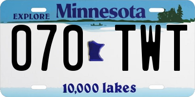 MN license plate 070TWT