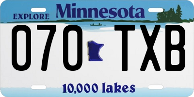 MN license plate 070TXB