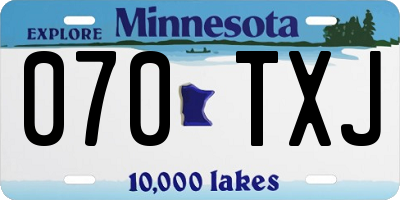 MN license plate 070TXJ