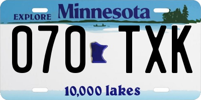 MN license plate 070TXK