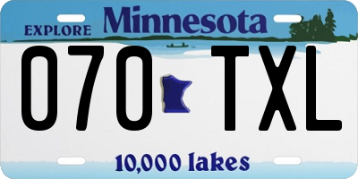 MN license plate 070TXL