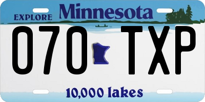 MN license plate 070TXP