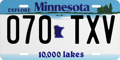 MN license plate 070TXV