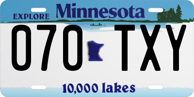MN license plate 070TXY