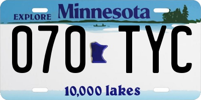 MN license plate 070TYC