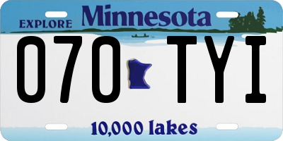 MN license plate 070TYI