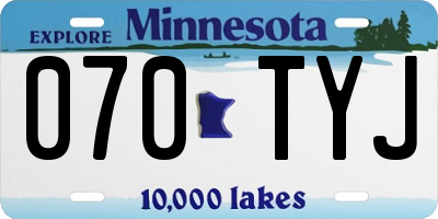 MN license plate 070TYJ