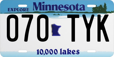 MN license plate 070TYK