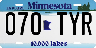 MN license plate 070TYR