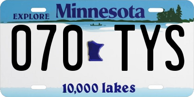 MN license plate 070TYS