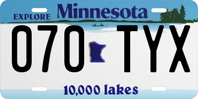 MN license plate 070TYX