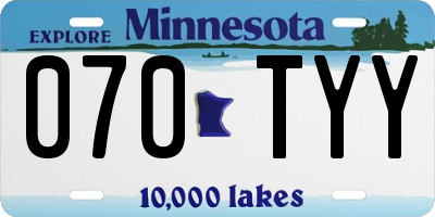 MN license plate 070TYY