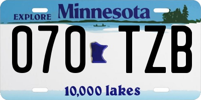 MN license plate 070TZB