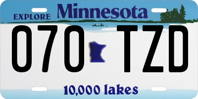 MN license plate 070TZD