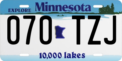 MN license plate 070TZJ