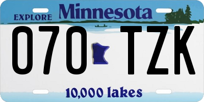 MN license plate 070TZK