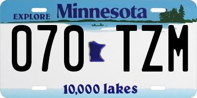 MN license plate 070TZM