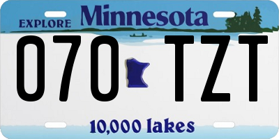 MN license plate 070TZT
