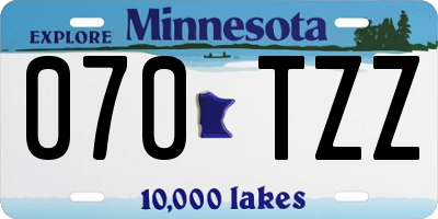 MN license plate 070TZZ