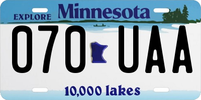 MN license plate 070UAA