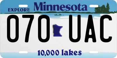 MN license plate 070UAC