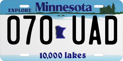 MN license plate 070UAD