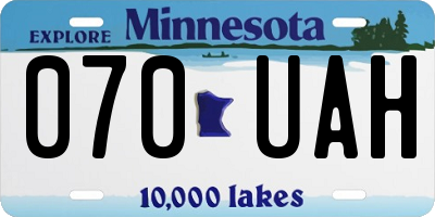 MN license plate 070UAH