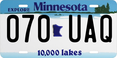 MN license plate 070UAQ