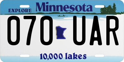 MN license plate 070UAR