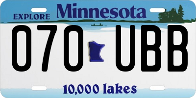 MN license plate 070UBB