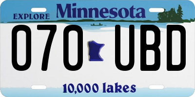 MN license plate 070UBD