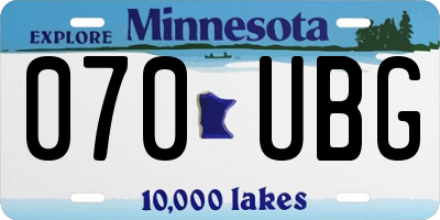 MN license plate 070UBG