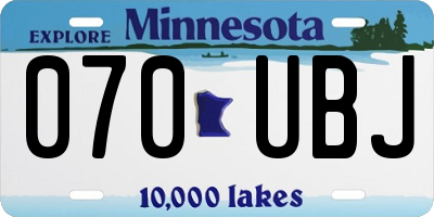 MN license plate 070UBJ