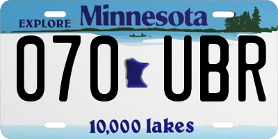 MN license plate 070UBR