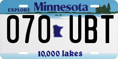 MN license plate 070UBT
