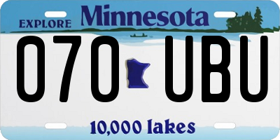 MN license plate 070UBU