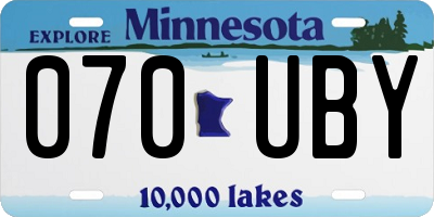 MN license plate 070UBY