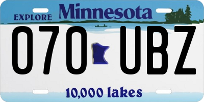 MN license plate 070UBZ