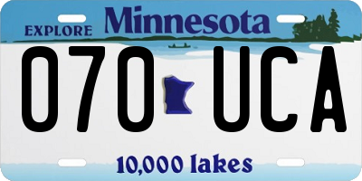 MN license plate 070UCA