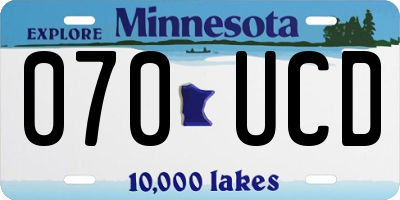 MN license plate 070UCD