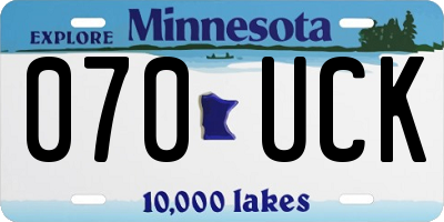 MN license plate 070UCK