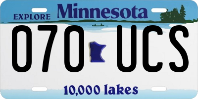 MN license plate 070UCS