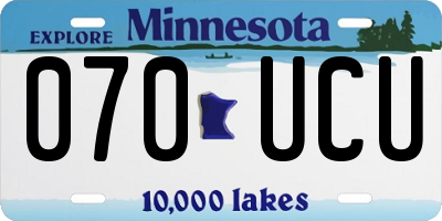 MN license plate 070UCU