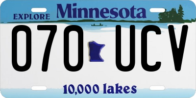 MN license plate 070UCV