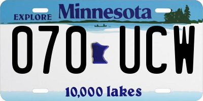 MN license plate 070UCW