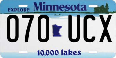 MN license plate 070UCX