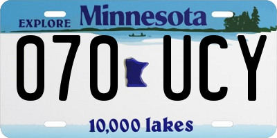 MN license plate 070UCY