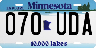 MN license plate 070UDA