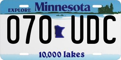 MN license plate 070UDC